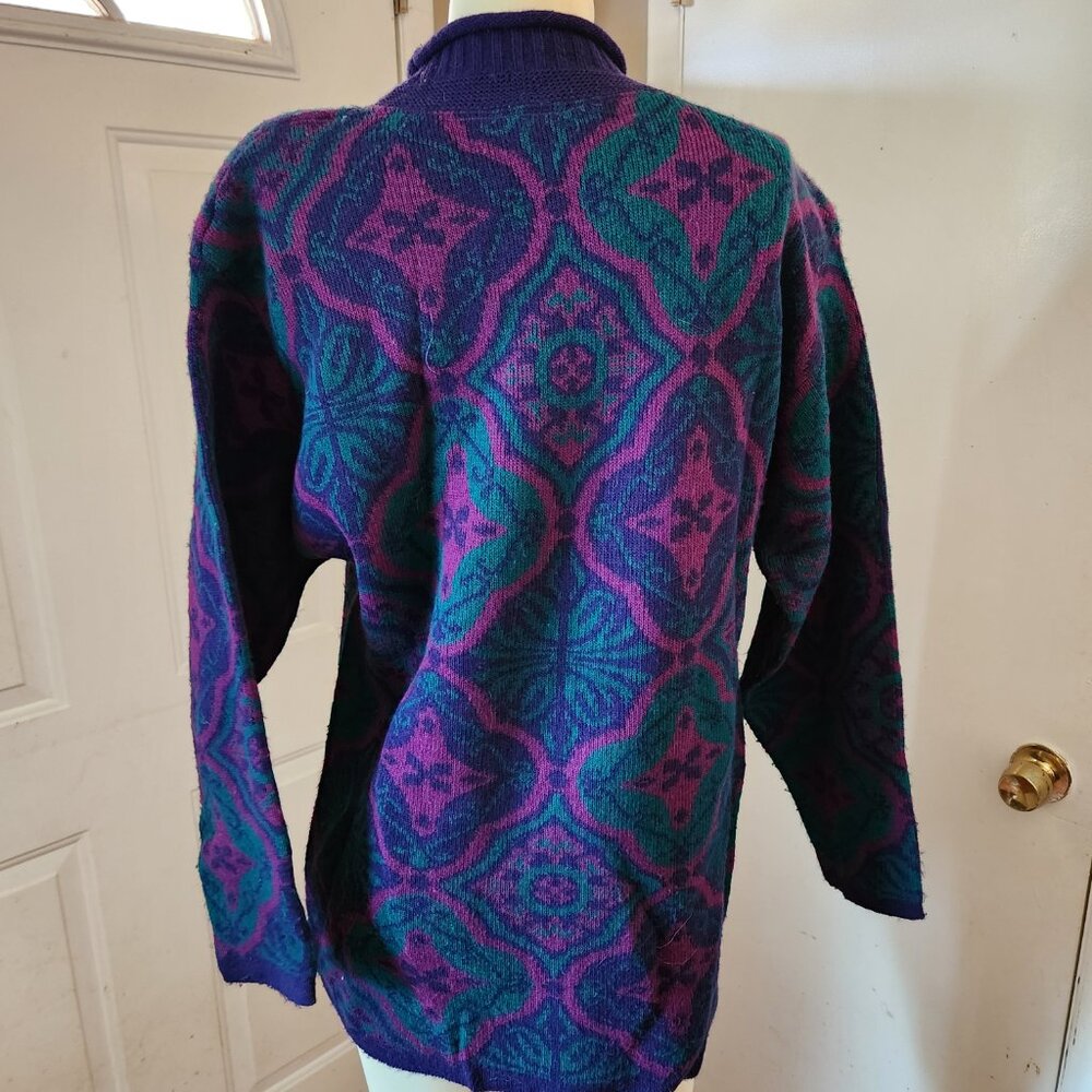 Mcnaughton Wear Petites Womens 90s Pullover Sweater Shoulder Pads Purple ReadDsc - Picture 3 of 11